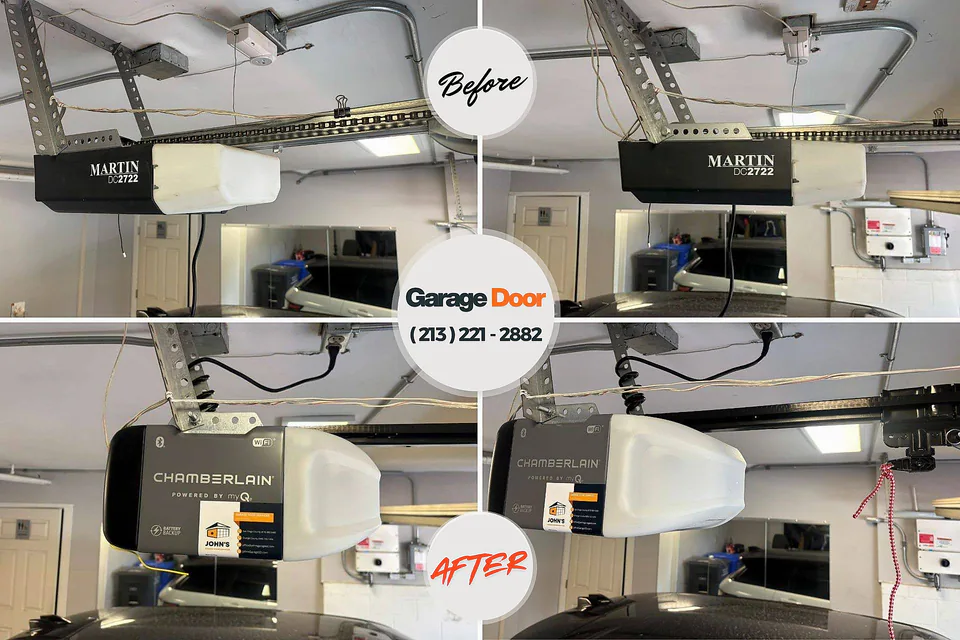 Before and after: garage door repair Wharton, NJ